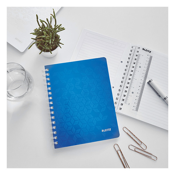 Leitz 4639 WOW cahier à spirale A5 ligné 80 g/m² 80 feuilles (2 trous) - bleu métallisé 46390036 211994 - 2