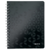 Leitz 4639 WOW cahier à spirale A5 ligné 80 g/m² 80 feuilles (2 trous) - noir