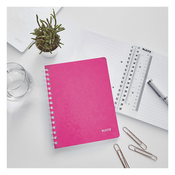 Leitz 4639 WOW cahier à spirale A5 ligné 80 g/m² 80 feuilles (2 trous) - rose métallisé 46390023 211993 - 2