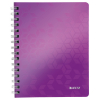 Leitz 4639 WOW cahier à spirale A5 ligné 80 g/m² 80 feuilles (2 trous) - violet métallisé