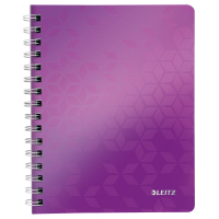 Leitz 4639 WOW cahier à spirale A5 ligné 80 g/m² 80 feuilles (2 trous) - violet métallisé 46390062 211997