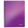 Leitz 4639 WOW cahier à spirale A5 ligné 80 g/m² 80 feuilles (2 trous) - violet métallisé 46390062 211997 - 1