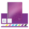 Leitz 4641 WOW cahier à spirale quadrillé A5 80 g/m² 80 feuilles - violet métallisé 46410062 226004 - 5