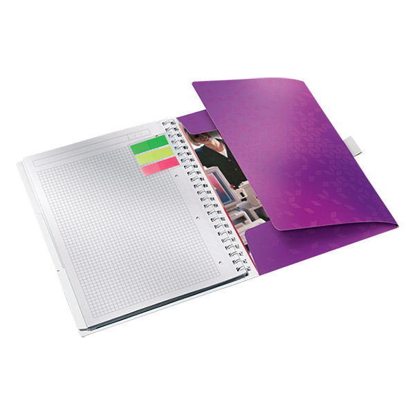 Leitz 4645 WOW Be Mobile cahier à spirale A4 quadrillé 80 g/m² 80 feuilles - violet métallisé 46450062 211864 - 3