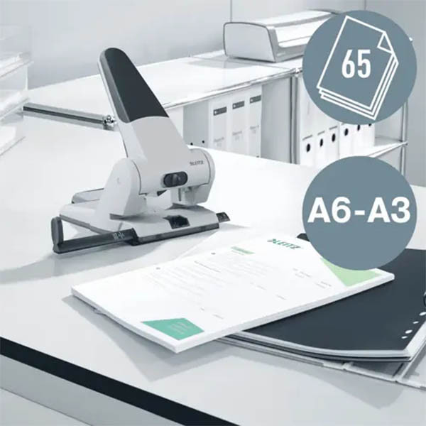 Leitz 5180 Heavy Duty perforatrice 2 trous (65 feuilles) - argent 211396 - 3