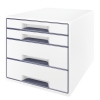Leitz 5213 WOW module de classement (4 tiroirs) - blanc/gris 52132001 226053 - 1