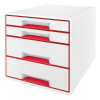 Leitz 5213 WOW module de classement (4 tiroirs) - rouge 52132026 227651 - 1
