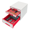 Leitz 5213 WOW module de classement (4 tiroirs) - rouge 52132026 227651 - 2