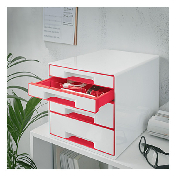 Leitz 5213 WOW module de classement (4 tiroirs) - rouge 52132026 227651 - 3
