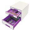 Leitz 5213 WOW module de classement (4 tiroirs) - violet métallisé 52132062 202538 - 2