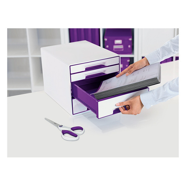 Leitz 5213 WOW module de classement (4 tiroirs) - violet métallisé 52132062 202538 - 5