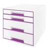 Leitz 5213 WOW module de classement (4 tiroirs) - violet métallisé 52132062 202538 - 1