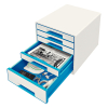 Leitz 5214 WOW module de classement (5 tiroirs) - bleu métallisé 52142036 202541 - 2