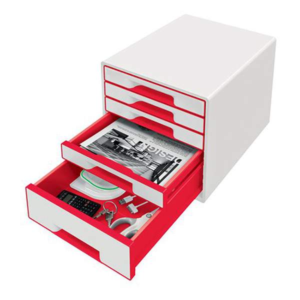 Leitz 5214 WOW module de classement (5 tiroirs) - rouge 52142026 227652 - 2