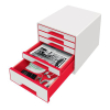 Leitz 5214 WOW module de classement (5 tiroirs) - rouge 52142026 227652 - 2