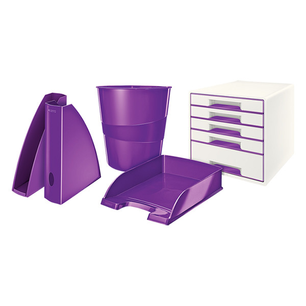 Leitz 5214 WOW module de classement (5 tiroirs) - violet métallisé 52142062 202544 - 3
