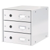 Leitz 6048 WOW module de classement (3 tiroirs) - blanc métallisé