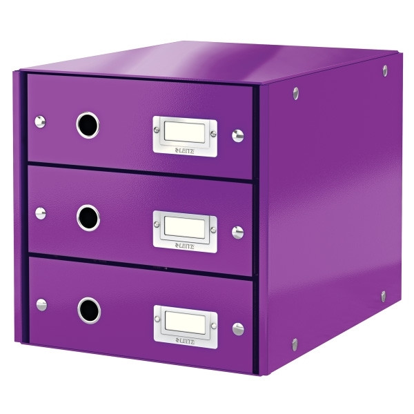 Leitz 6048 WOW module de classement (3 tiroirs) - violet métallisé 60480062 211973 - 1