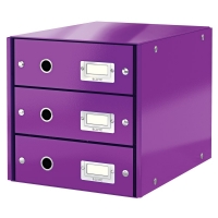 Leitz 6048 WOW module de classement (3 tiroirs) - violet métallisé 60480062 211973