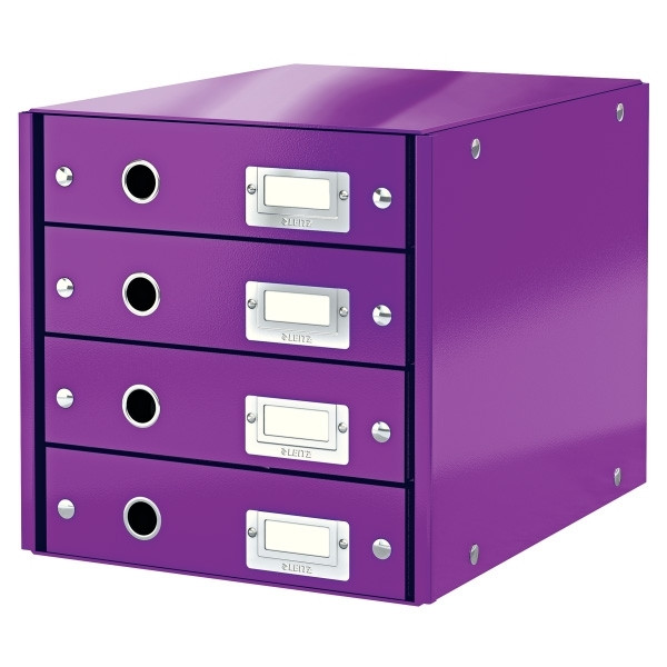 Leitz 6049 WOW module de classement (4 tiroirs) - violet métallisé 60490062 211967 - 1