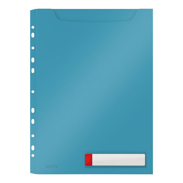 Leitz Cosy Privacy chemise de confidentialité avec bande perforée  rétractable A4 (3 pièces) - bleu serein 46680061 226401 - 1