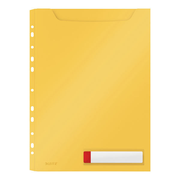 Leitz Cosy Privacy chemise de confidentialité avec bande perforée rétractable A4 (3 pièces) - jaune foncé 46680019 226400 - 1