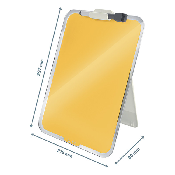Leitz Cosy chevalet de bureau en verre avec marqueur - jaune foncé 39470019 226427 - 4