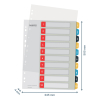Leitz Cosy intercalaires imprimables en plastique A4 avec 10 onglets (11 trous) 12470000 226367 - 3