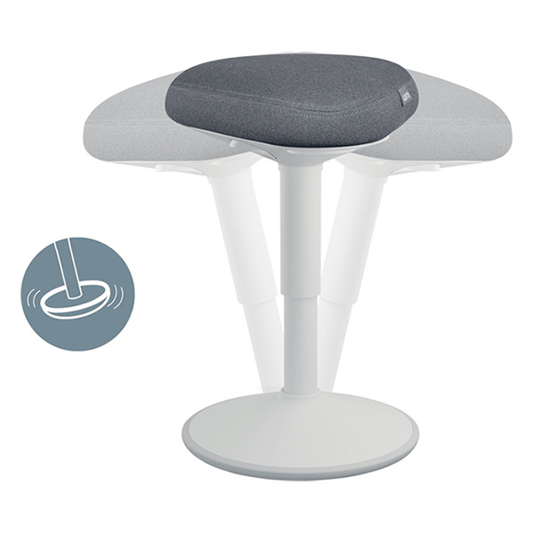 Leitz Ergo Active tabouret avec assise confortable et réglage pneumatique - gris clair 65440085 202757 - 2
