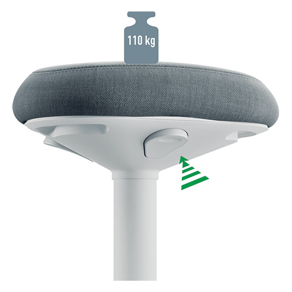 Leitz Ergo Active tabouret avec assise confortable et réglage pneumatique - gris clair 65440085 202757 - 3