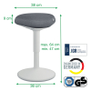 Leitz Ergo Active tabouret avec assise confortable et réglage pneumatique - gris clair 65440085 202757 - 6
