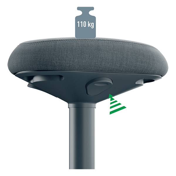 Leitz Ergo Active tabouret avec assise confortable et réglage pneumatique - gris foncé 65440089 202759 - 3