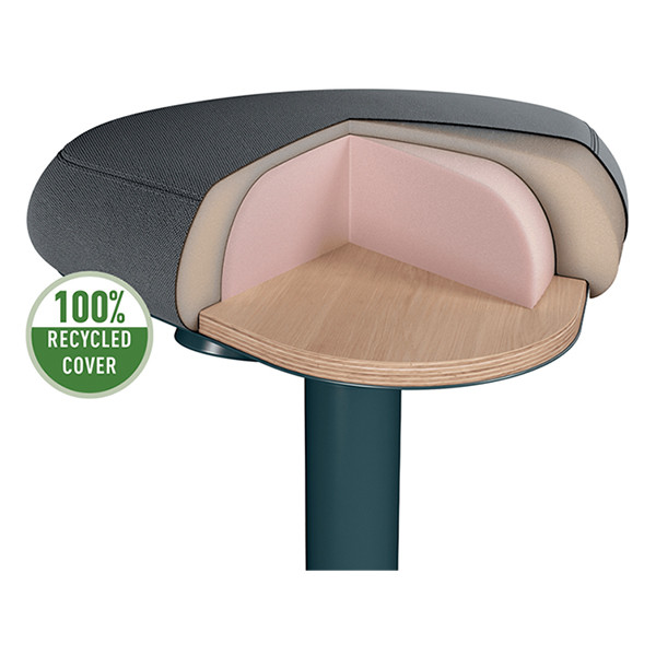 Leitz Ergo Active tabouret avec assise confortable et réglage pneumatique - gris foncé 65440089 202759 - 5