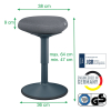 Leitz Ergo Active tabouret avec assise confortable et réglage pneumatique - gris foncé 65440089 202759 - 6