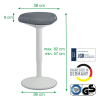 Leitz Ergo Active tabouret avec réglage pneumatique - gris clair 65450085 202761 - 6