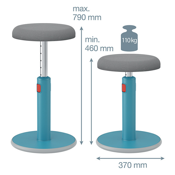 Leitz Ergo Cosy tabouret ergonomique assis/debout - bleu 227599 - 2