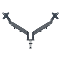 Leitz Ergo bras d'écran à faible encombrement pour 2 moniteurs (avec pince et obturateur passe-câble) - gris foncé 65370089 226600