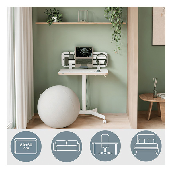 Leitz Ergo bureau assis-debout mobile 80 x 60 cm - blanc 65360001 202548 - 7
