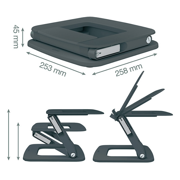 Leitz Ergo support multi-angles réglable pour ordinateur portable - gris foncé 64240089 202545 - 3