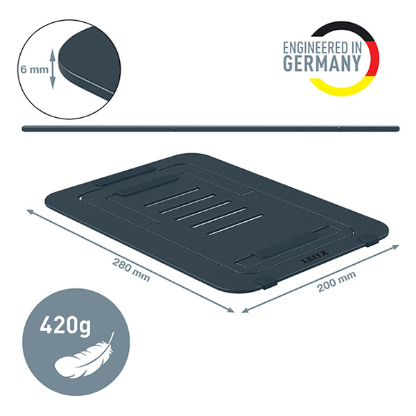 Leitz Ergo support pour ordinateur portable réglable ultra-plat en aluminium - gris foncé 63460089 202509 - 6