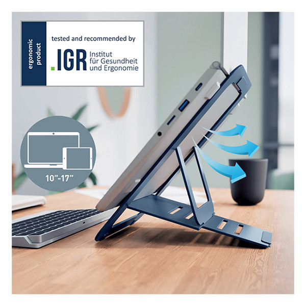 Leitz Ergo support pour ordinateur portable réglable ultra-plat en aluminium - gris foncé 63460089 202509 - 9