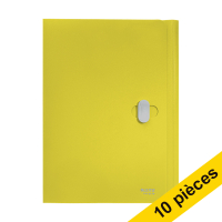 Offre: 10x Leitz Recycle chemise en plastique à 3 rabats A4 avec fermeture - jaune