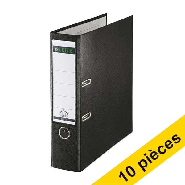 Offre : 10x Leitz 1010 classeur A4 plastique 80 mm - noir 280063 - 1
