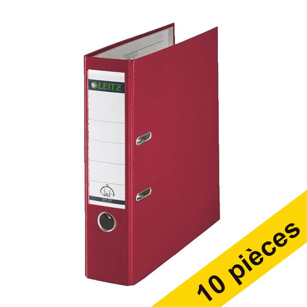 Offre : 10x Leitz 1010 classeur A4 plastique 80 mm - rouge 280070 - 1