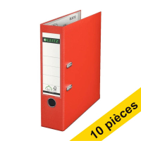 Offre : 10x Leitz 1010 classeur A4 plastique 80 mm - rouge clair 280074