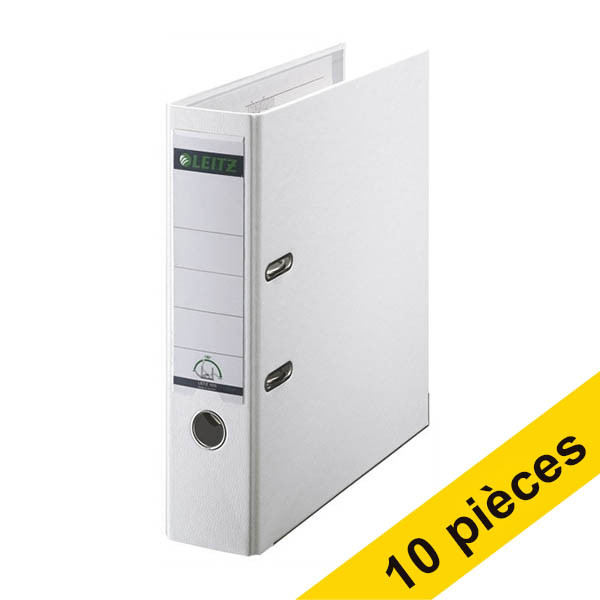 Offre : 10x Leitz 1010 classeur en plastique A4 80 mm - blanc 280066 - 1