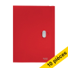 Offre : 10x Leitz Recycle chemise à 3 rabats A4 en plastique avec fermeture - rouge 227585 - 1