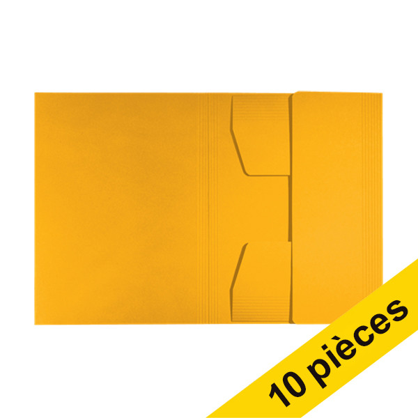 Offre : 10x Leitz Recycle chemise cartonnée à 3 rabats A4 - jaune 227576 - 1