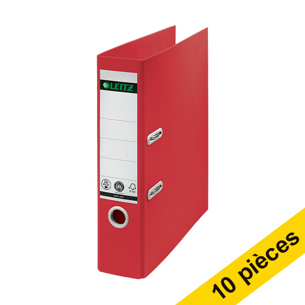 Offre : 10x Leitz Recycle classeur A4 papier mâché 80 mm - rouge 227569 - 1