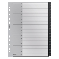 Leitz Recycle intercalaires A4 en plastique avec 20 onglets (11 trous) - noir 12110000 226472